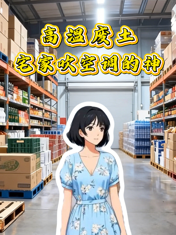 高温废土宅家吹空调的神动态漫封面图