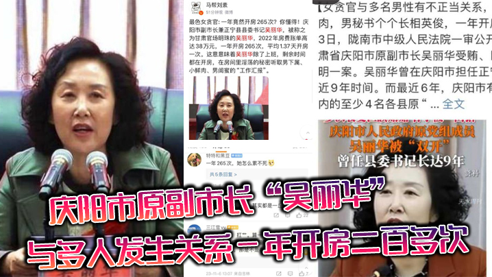 庆阳市原副市长吴丽华与多人发生关系一年开房二百多次的领导是真忙啊封面图